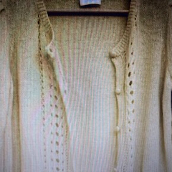 Sézane Egide Mohair Blend Jumper Cardigan – Pastel Yellow Size L - Picture 3 of 5